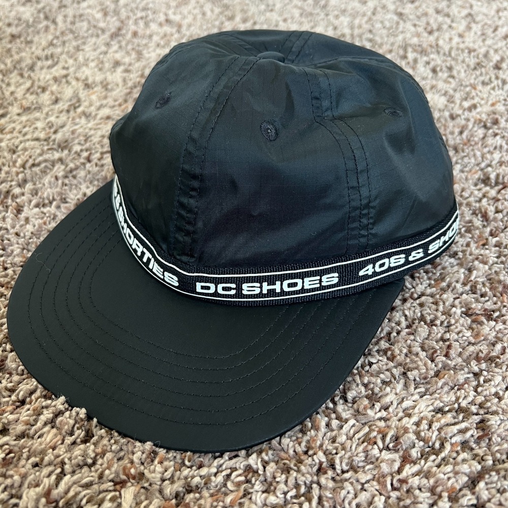 DC Shoes Hat Black 40s Shorties Black Strap Back Cap Skateboarding